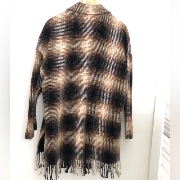 Karen Kane Plaid Fringe Jacket Size M - Picture 5 of 6